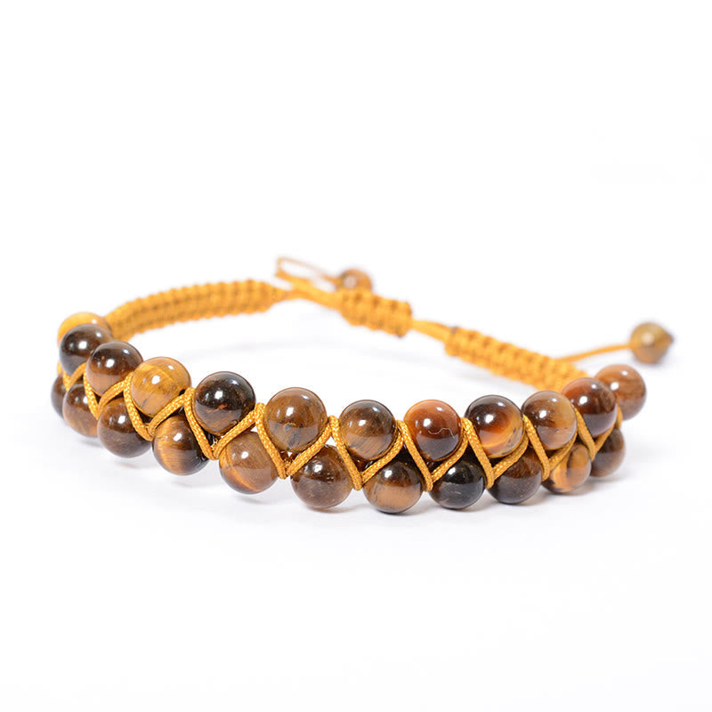 6mm Tiger Eye and Cinnabar Unisex Bracelet