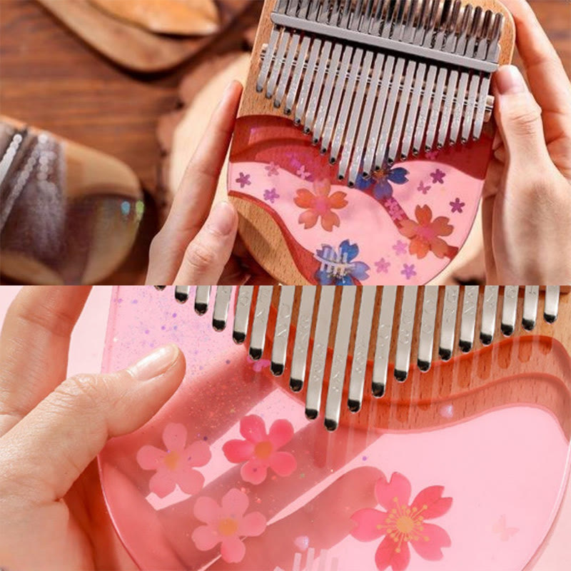 17-Key Beech Wood Kalimba Thumb Piano for Meditation