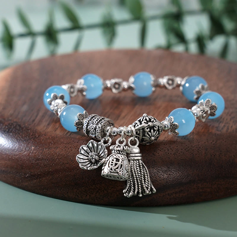 Amethyst & Multi Crystal Lotus Bracelet