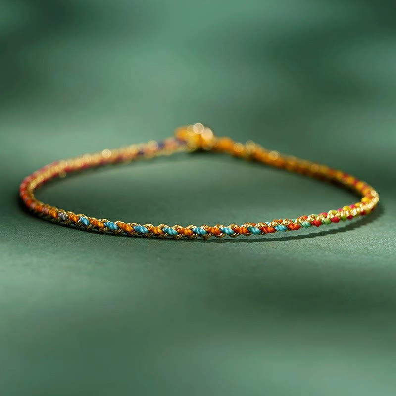 Colorful Luck Coin Rope Bracelet 14-15cm | Healing Sounds