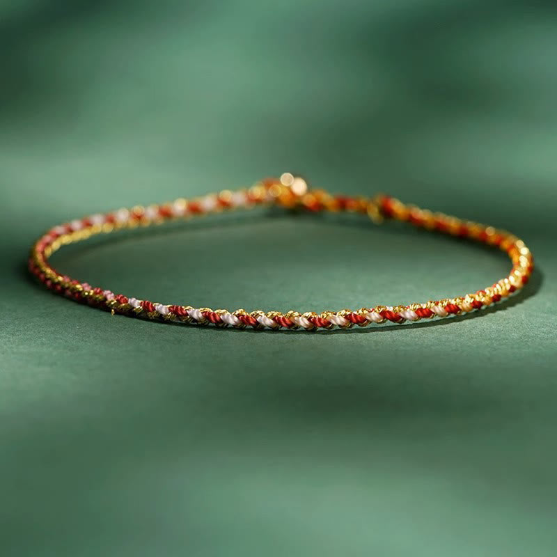 Colorful Luck Coin Rope Bracelet 14-15cm Healing Sounds