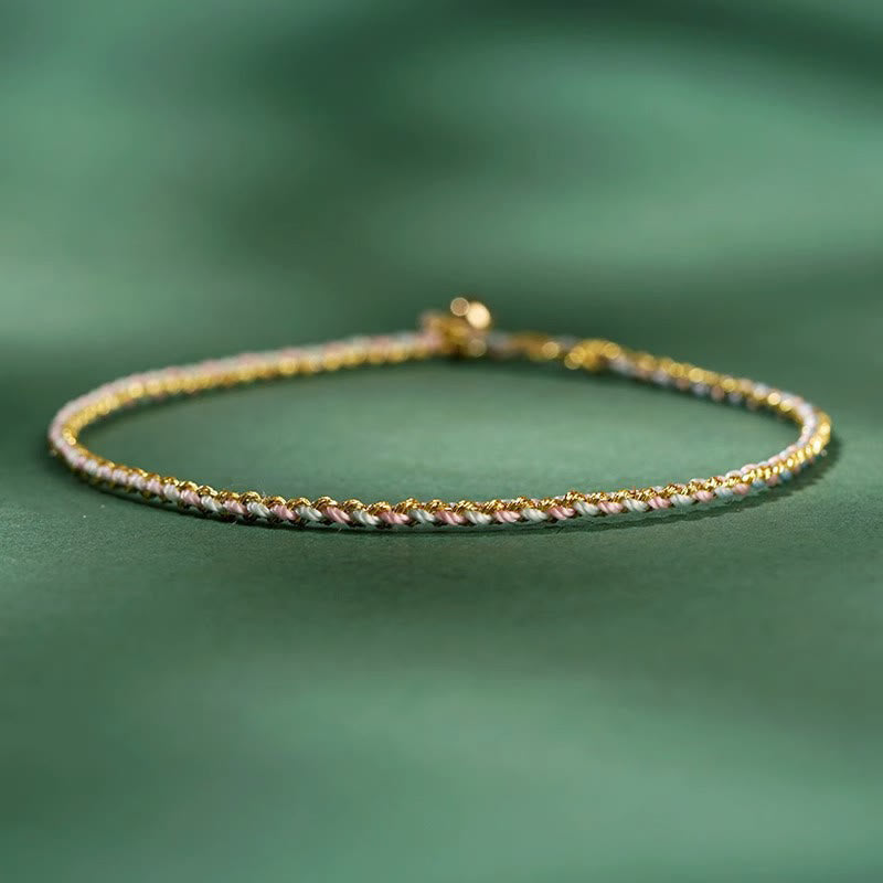 Colorful Luck Coin Rope Bracelet 14-15cm Healing Sounds