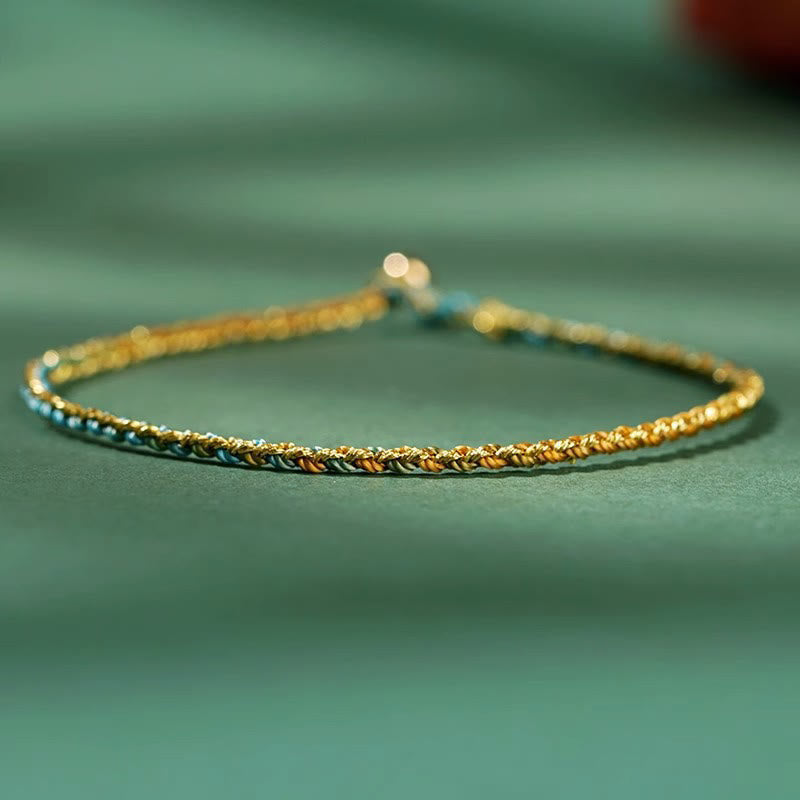 Colorful Luck Coin Rope Bracelet 14-15cm Healing Sounds