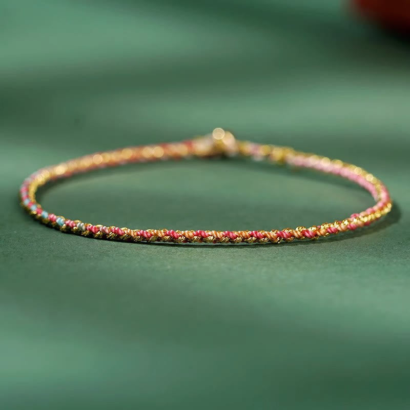 Colorful Luck Coin Rope Bracelet 14-15cm Healing Sounds