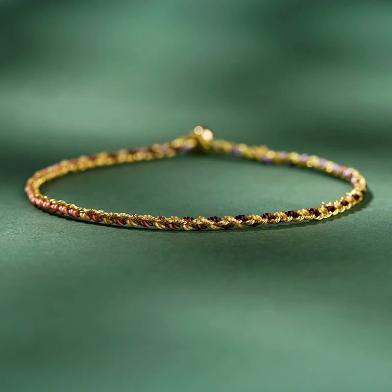 Colorful Luck Coin Rope Bracelet 14-15cm Healing Sounds