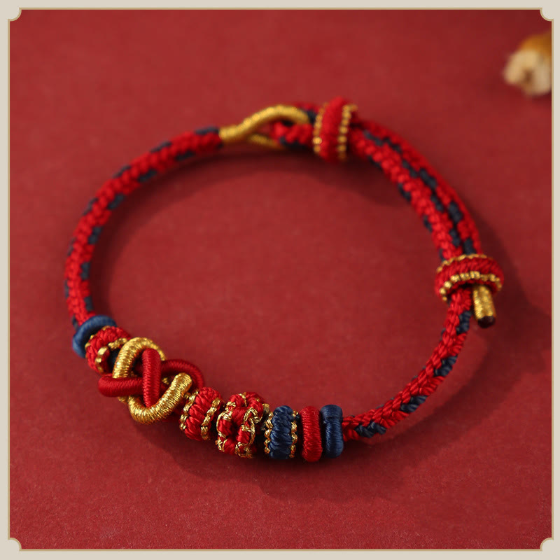 Adjustable Colorful String Peace Knot Bracelet for Protection and Luck