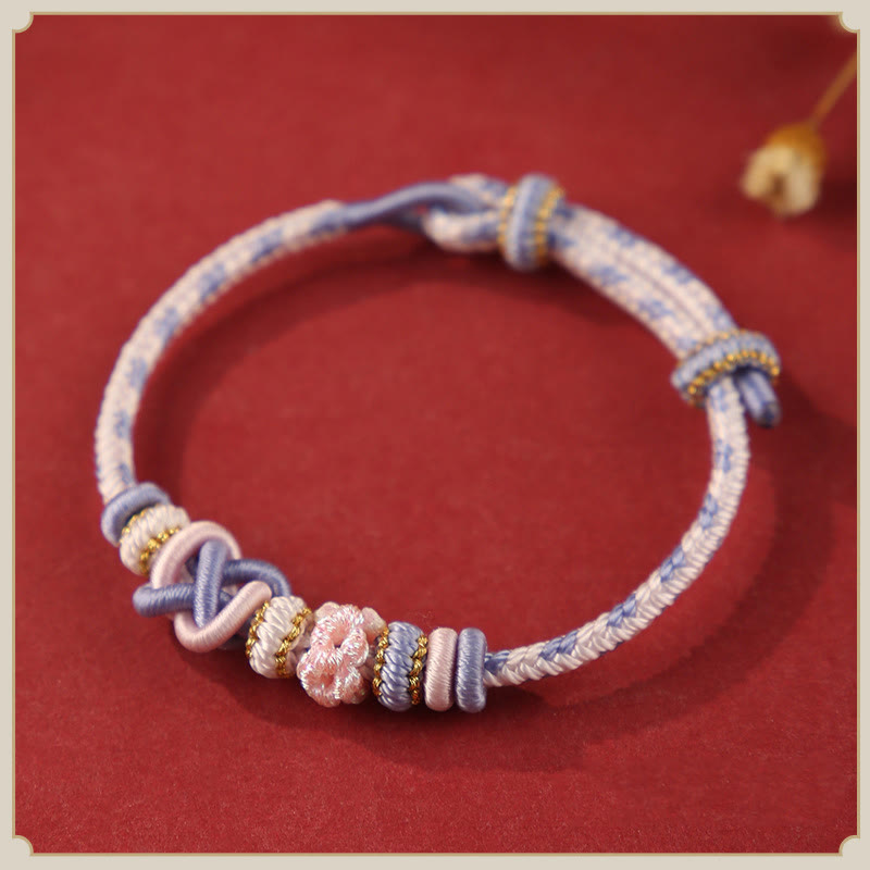 Adjustable Colorful String Peace Knot Bracelet for Protection and Luck