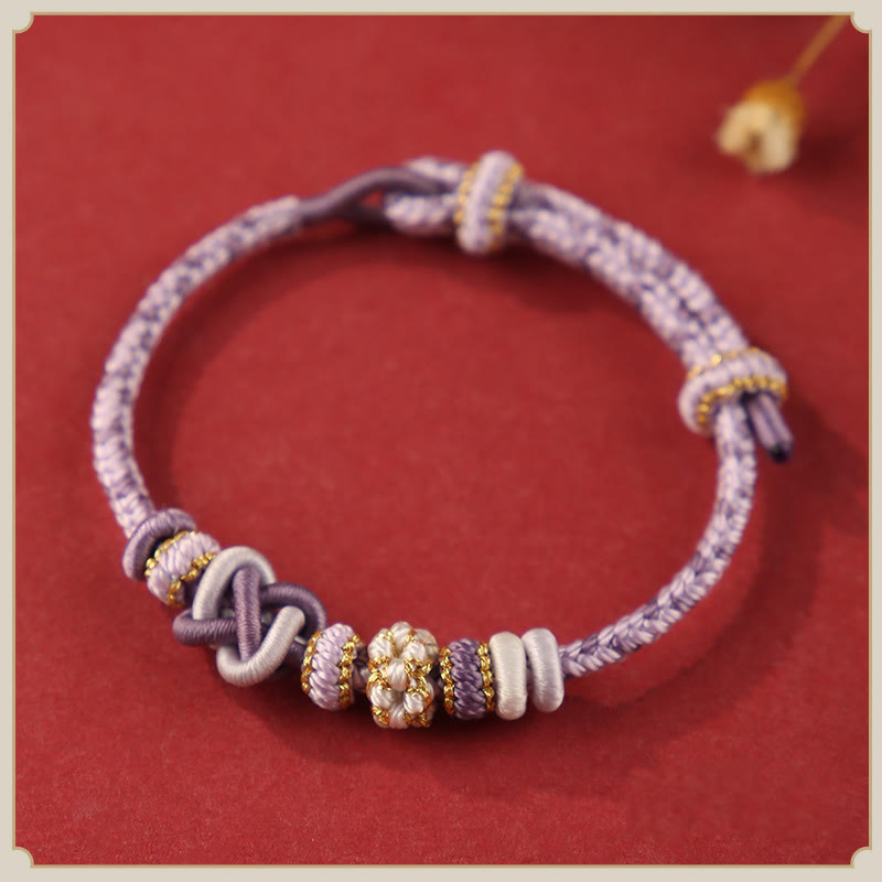 Adjustable Colorful String Peace Knot Bracelet for Protection and Luck