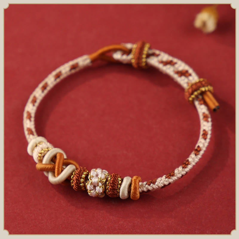 Adjustable Colorful String Peace Knot Bracelet for Protection and Luck