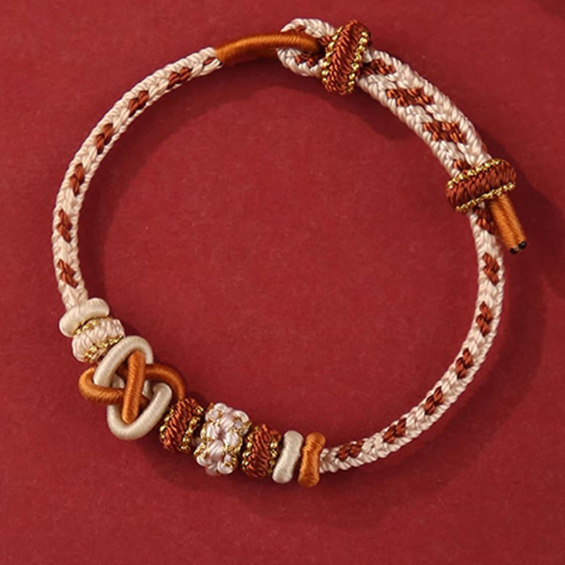 Adjustable Colorful String Peace Knot Bracelet for Protection and Luck