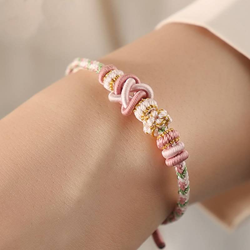 Adjustable Colorful String Peace Knot Bracelet for Protection and Luck