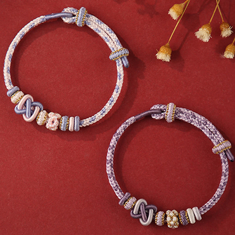 Adjustable Colorful String Peace Knot Bracelet for Protection and Luck