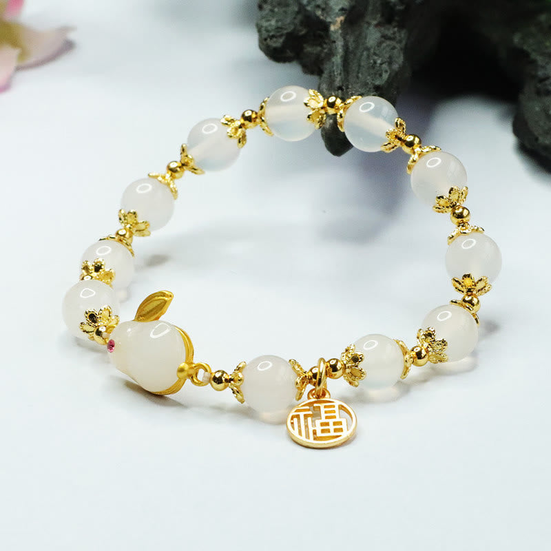 8mm Red Agate Fu Character Confidence Bracelet