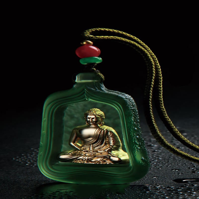 Liuli Tibetan Medicine Buddha Compassion Necklace 48mm