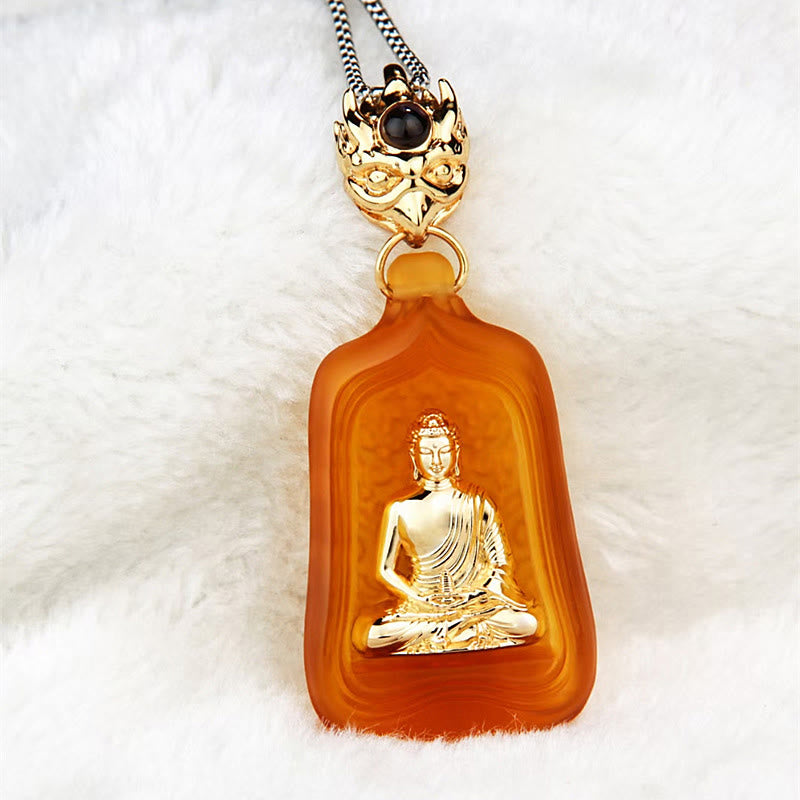 Liuli Tibetan Medicine Buddha Compassion Necklace 48mm