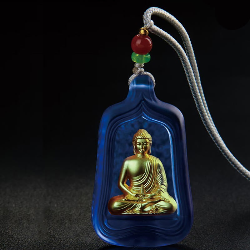 Liuli Tibetan Medicine Buddha Compassion Necklace 48mm