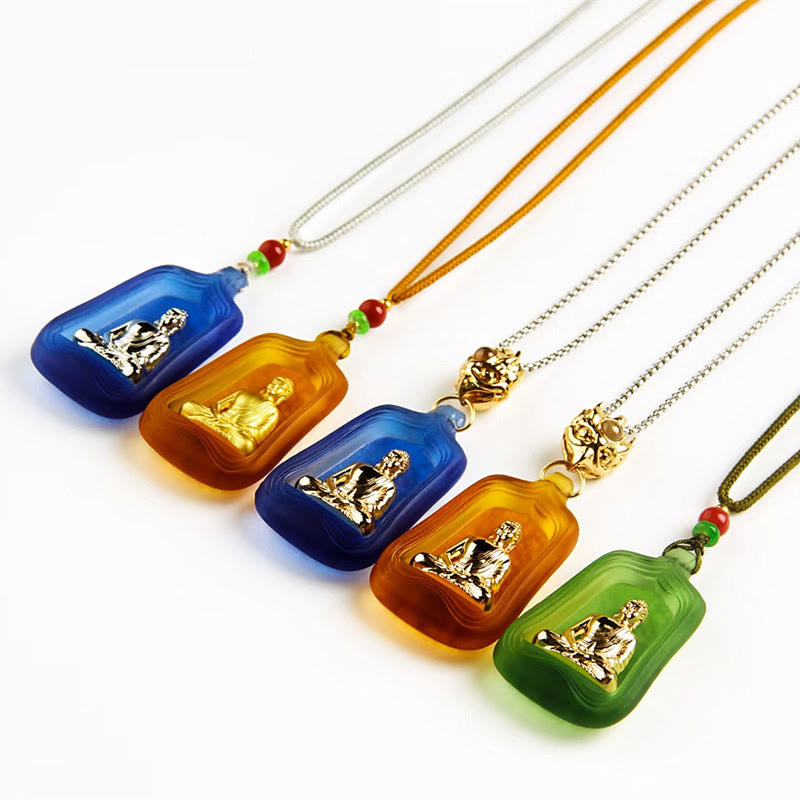 Liuli Tibetan Medicine Buddha Compassion Necklace 48mm