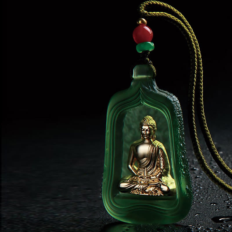 Liuli Tibetan Medicine Buddha Compassion Necklace 48mm
