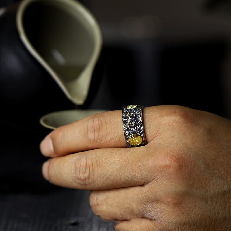 925 Sterling Silver Pixiu Feng Shui Wealth Ring