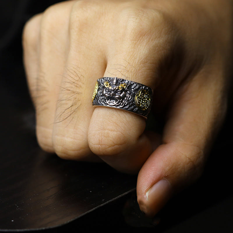 925 Sterling Silver Pixiu Feng Shui Wealth Ring