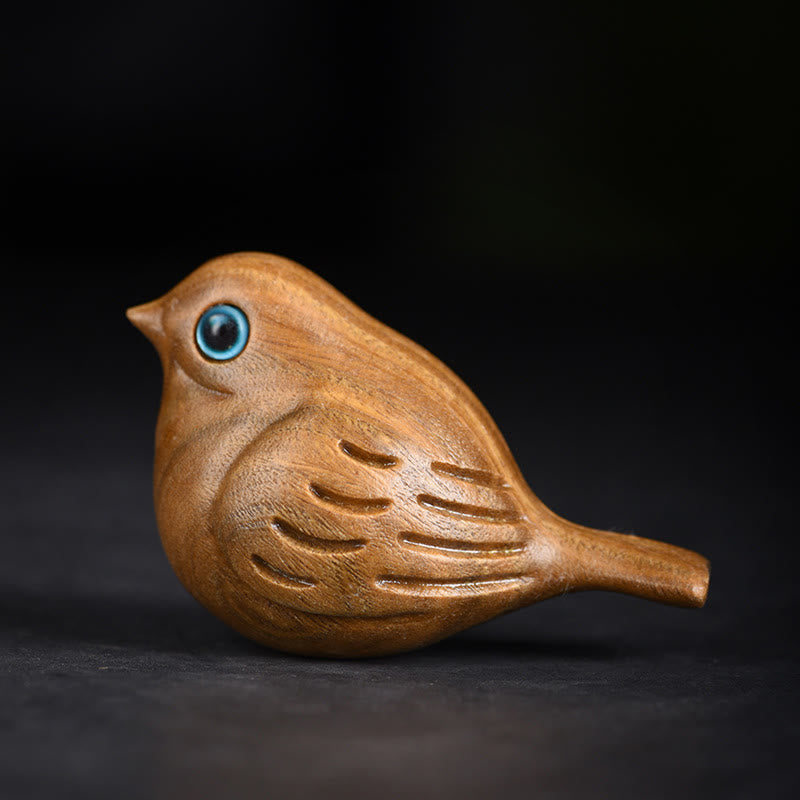 Green Sandalwood Mini Magpie Bird Zen Desk Decoration