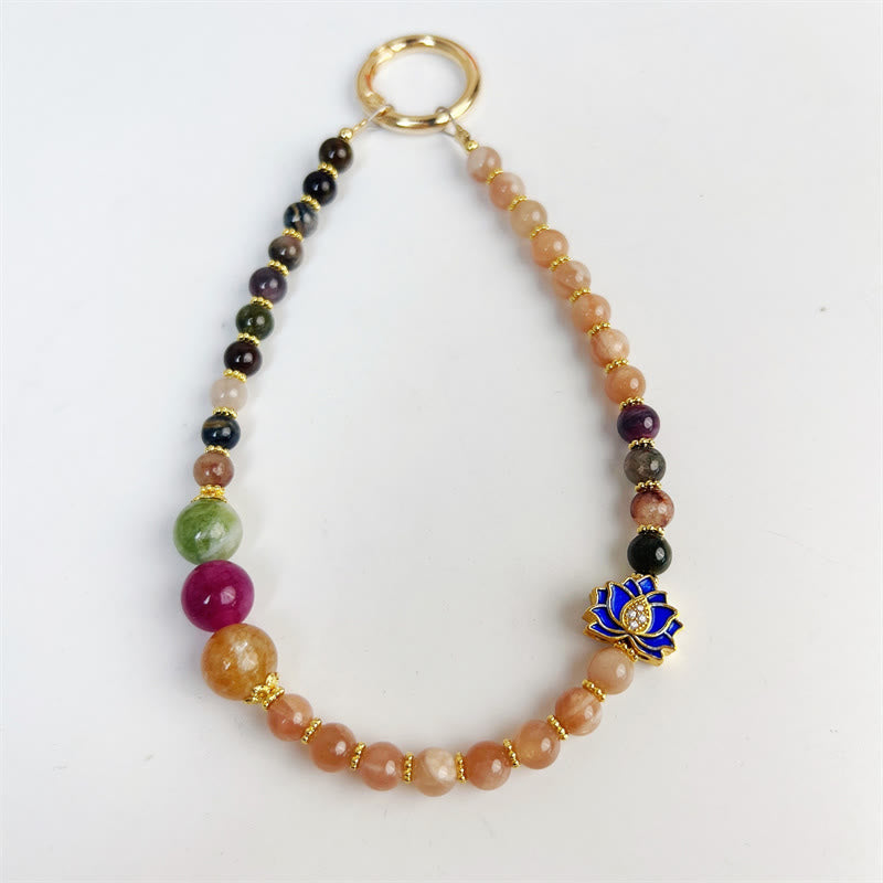 Tourmaline Sun Stone Spiritual Key Chain | Positive Energy