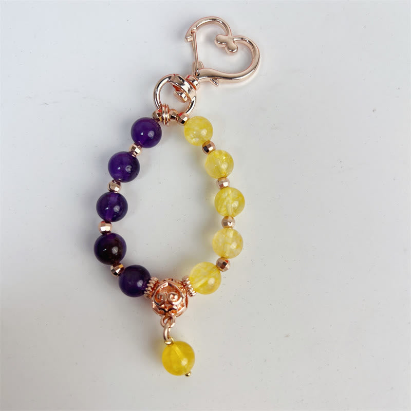 Amethyst Citrine Healing Key Chain | Spiritual Jewelry
