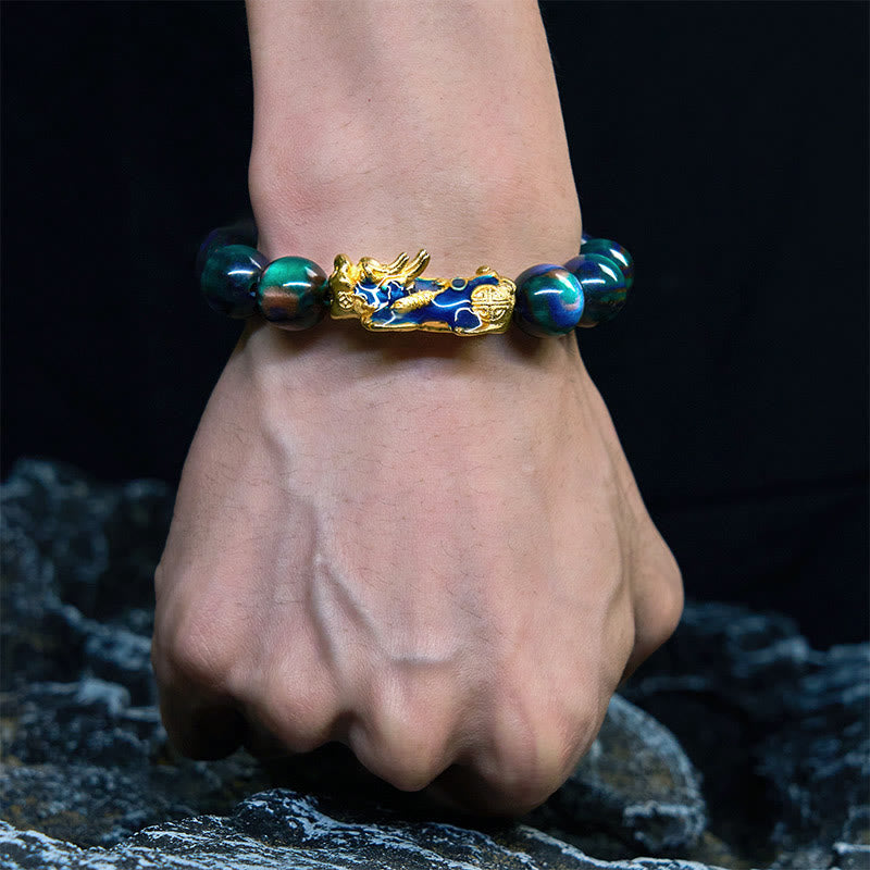 Colorful Sea Willow PiXiu Bracelet 12mm Wrist 15-18cm Unisex
