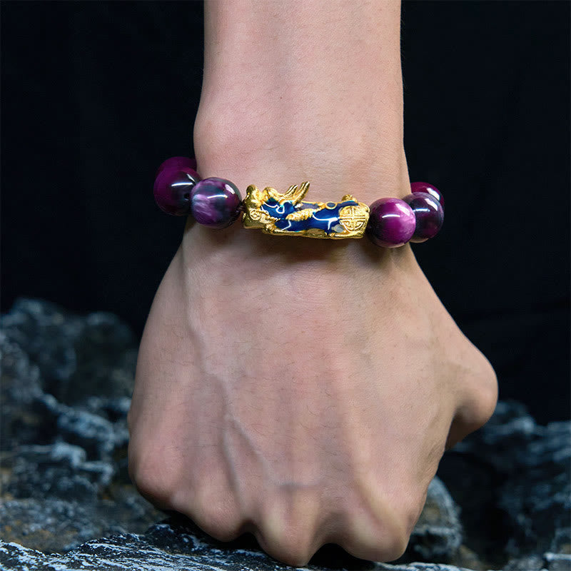 Colorful Sea Willow PiXiu Bracelet 12mm Wrist 15-18cm Unisex