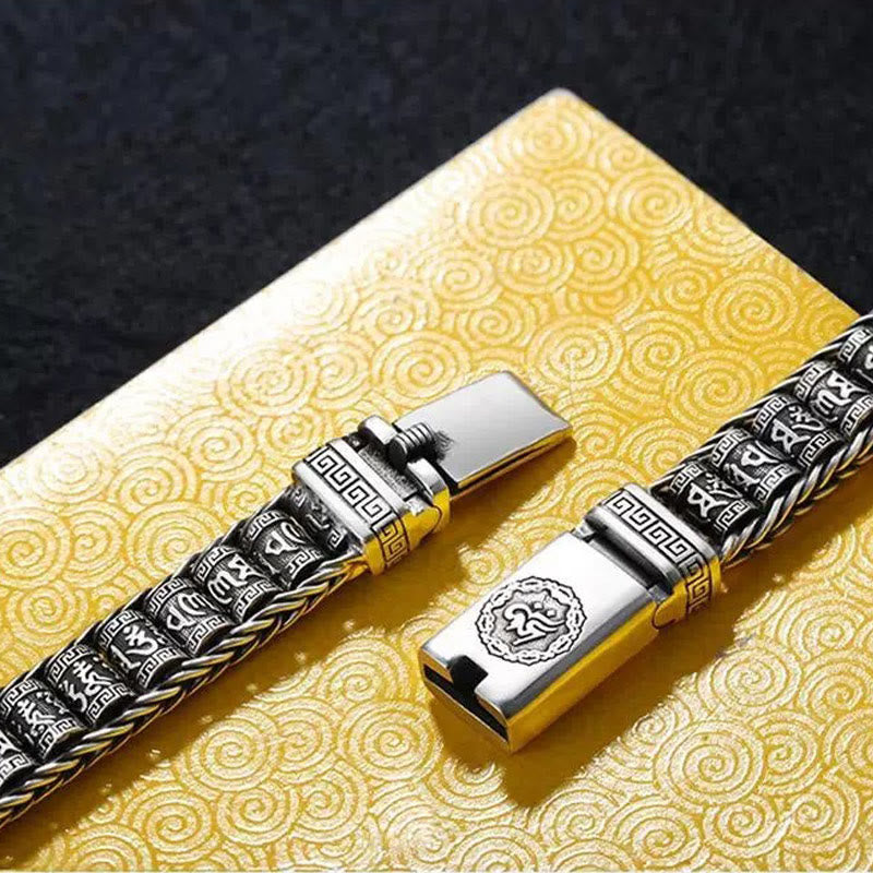 Om Mani Padme Hum Copper Bracelet 7.1in Buckle Rotatable Peace