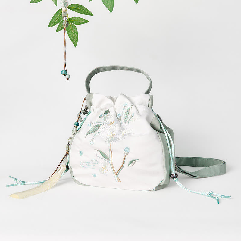 Green Pear Blossom Canvas Tote Bag 20cm Accessory