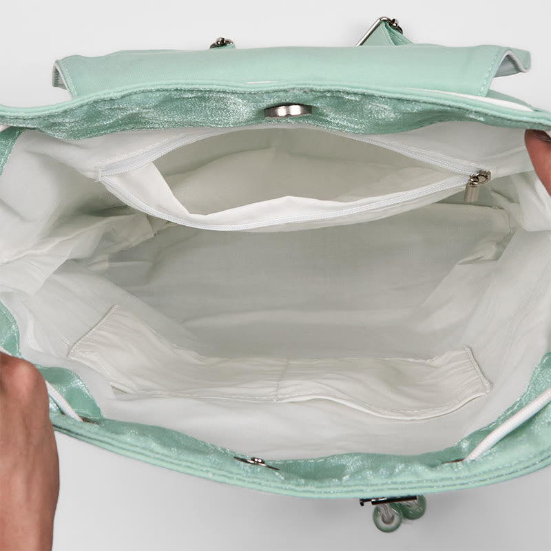 Green Peony Flowers Canvas Backpack | Mindful Clothing