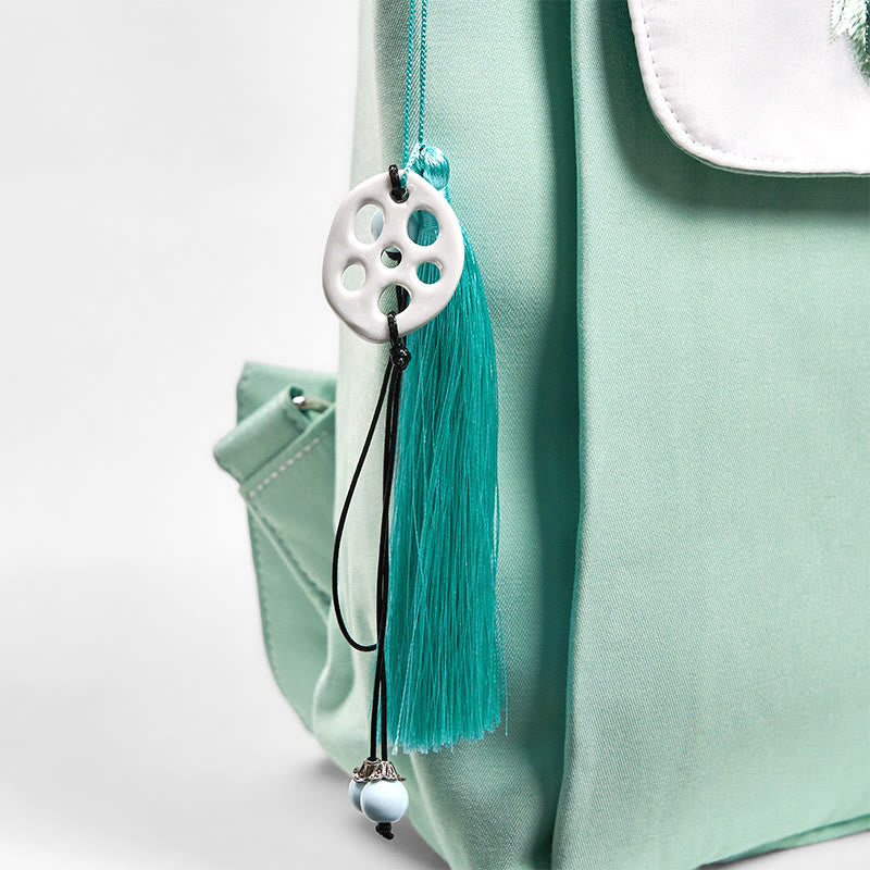 Green Peony Flowers Canvas Backpack | Mindful Clothing