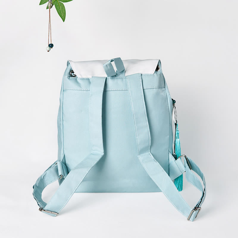 Blue Epiphyllum Canvas Backpack for Accessories
