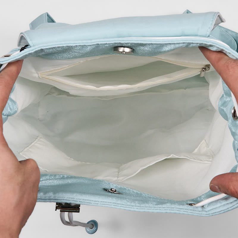 Blue Epiphyllum Canvas Backpack for Accessories