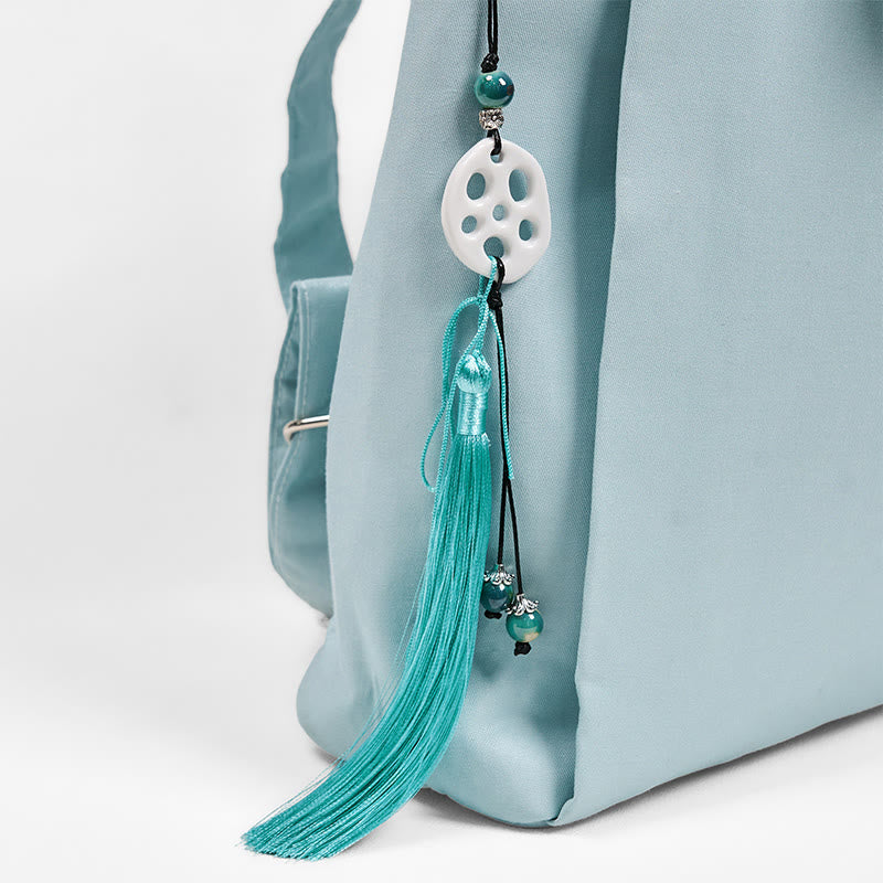 Blue Epiphyllum Canvas Backpack for Accessories