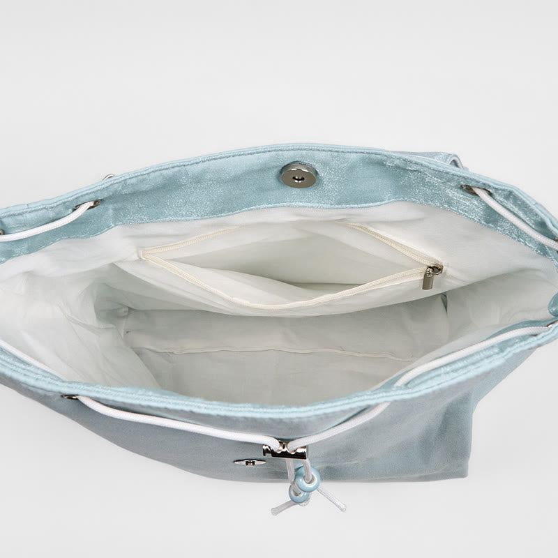 Blue Lotus Embroidered Canvas Backpack | Yoga Bag