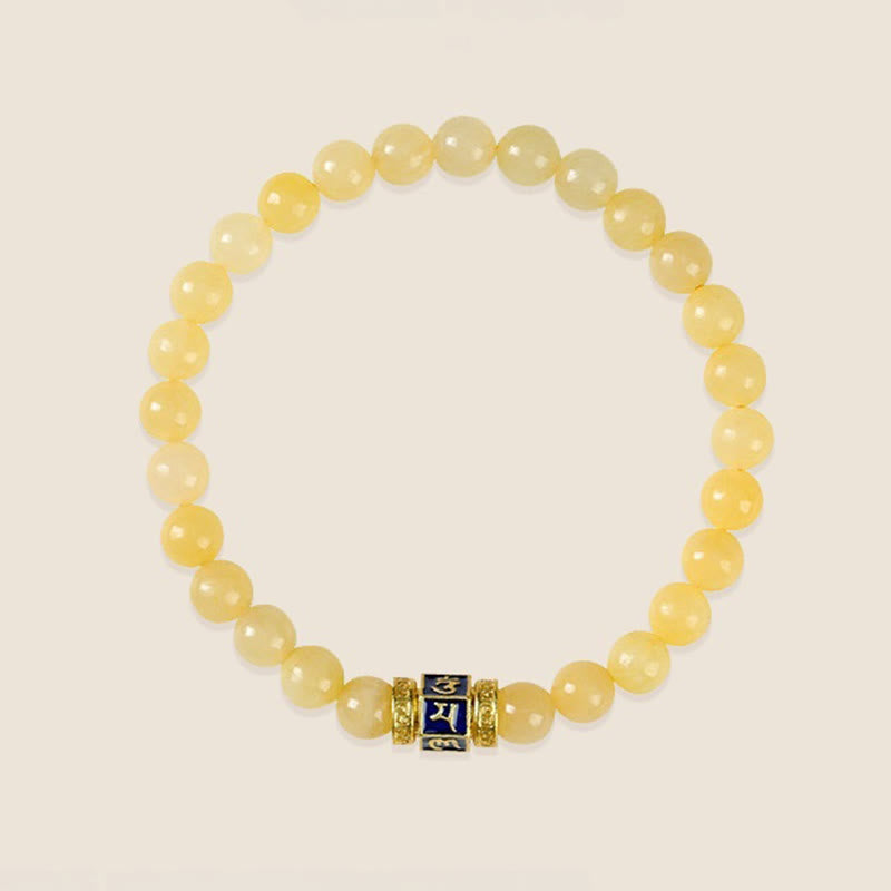 6mm Topaz Om Mani Padme Hum Bracelet