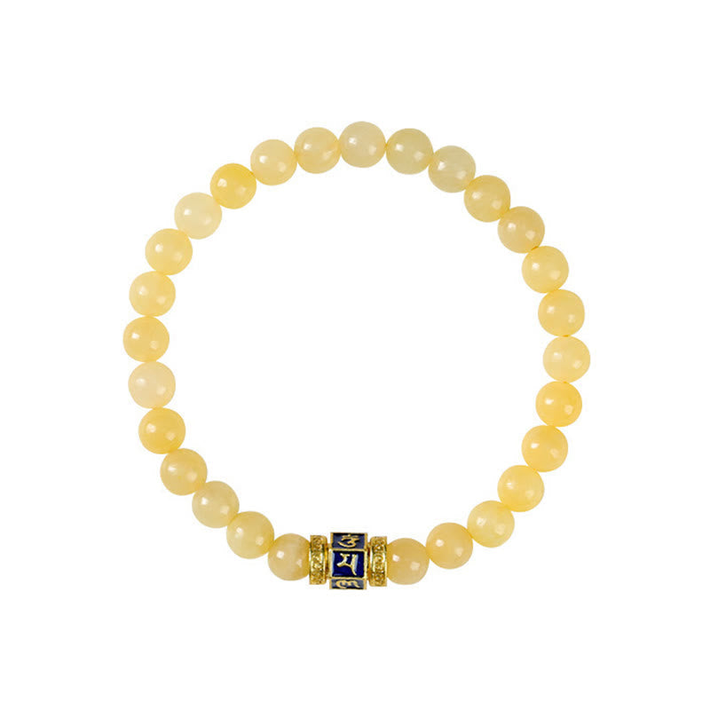 6mm Topaz Om Mani Padme Hum Bracelet