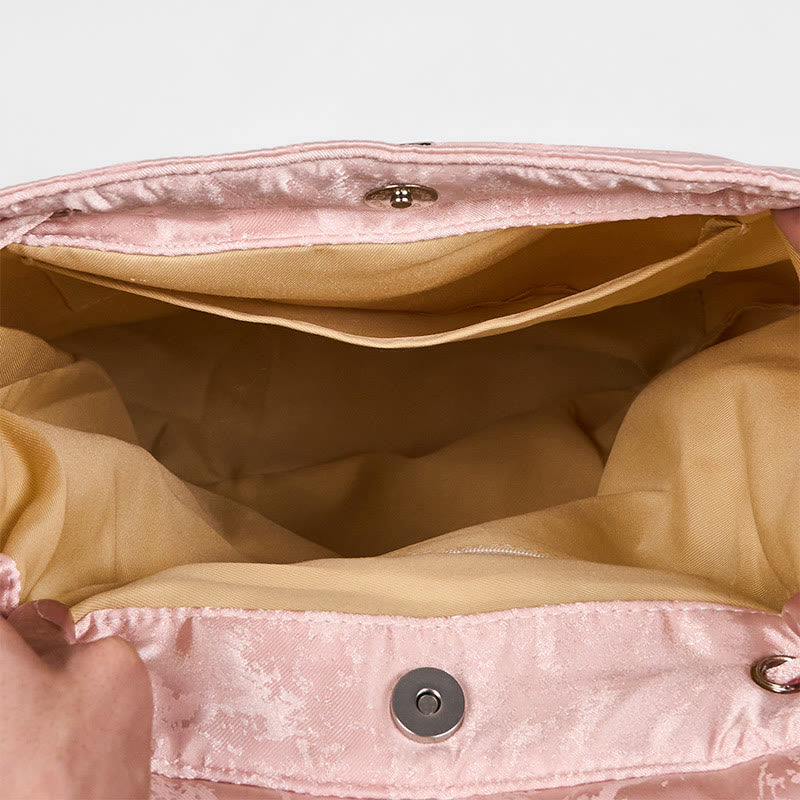 Pink Lotus Embroidered Backpack - Spiritual Apparel