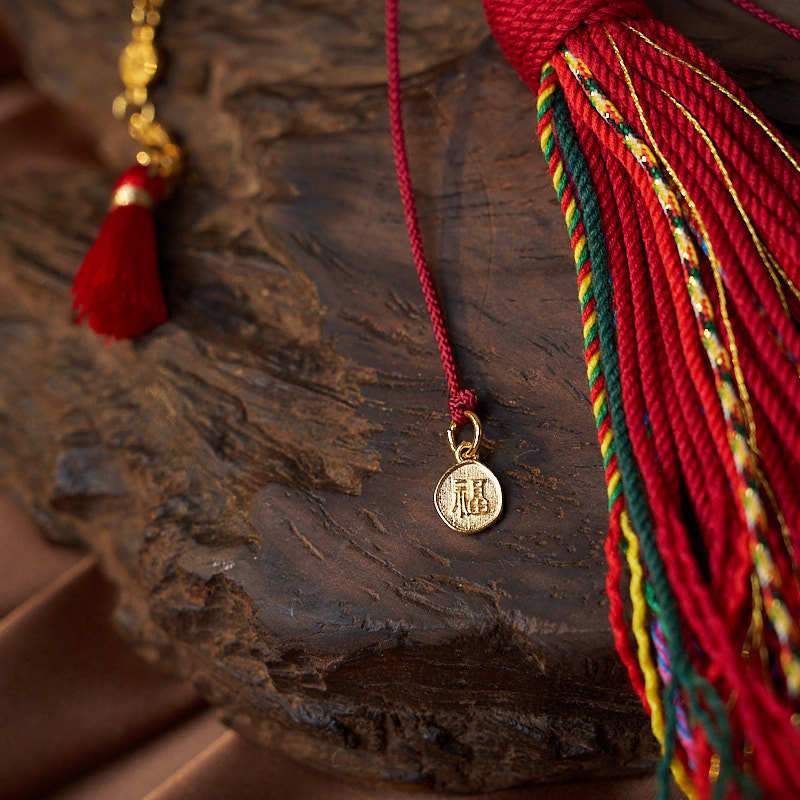 Red Agate 18-Beads Copper Coins Wrist Mala for Calm and Confidence