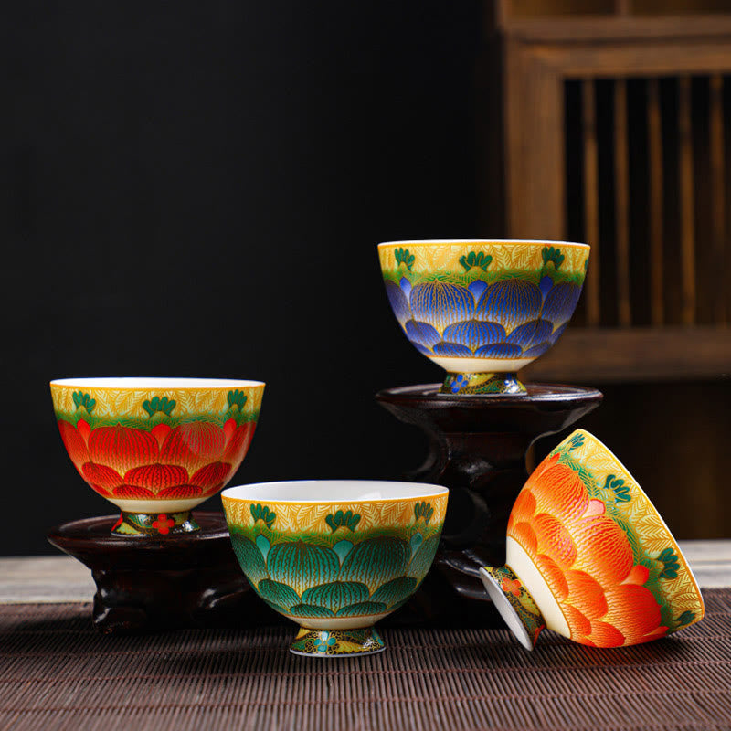 Lotus Ceramic Tea Cup 100ml Flower Design | Tableware