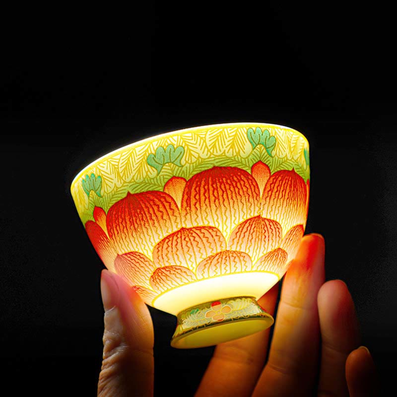Lotus Ceramic Tea Cup 100ml Flower Design | Tableware