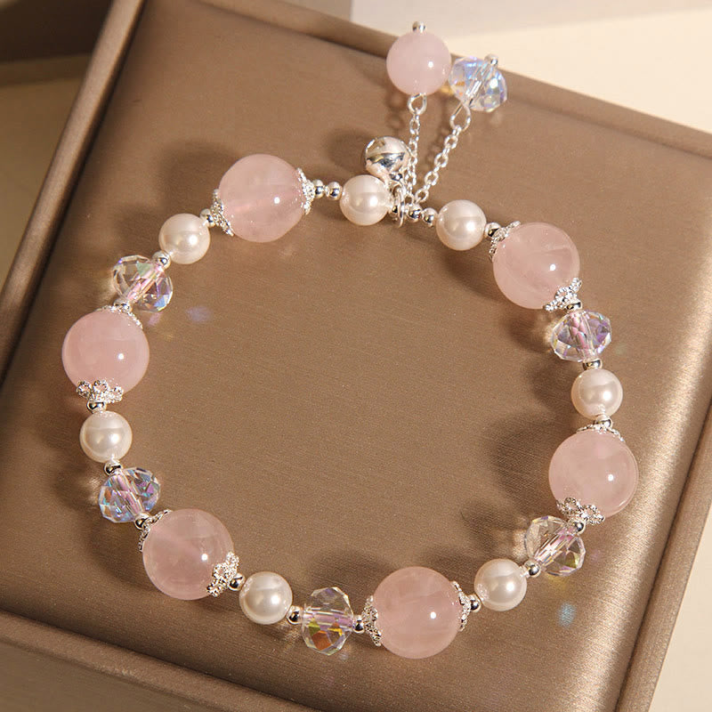 Pink Crystal Pearl Self-Acceptance Bracelet 14-16cm