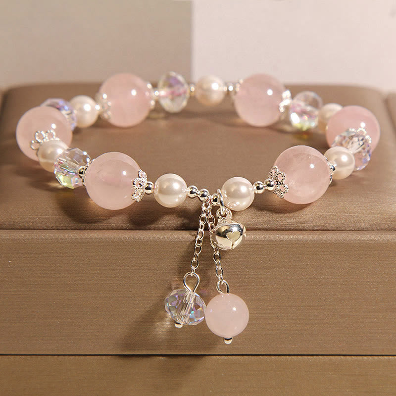 Pink Crystal Pearl Self-Acceptance Bracelet 14-16cm