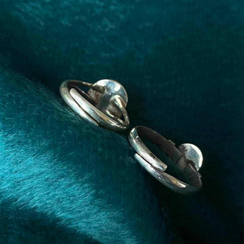 Adjustable Black Onyx 925 Sterling Silver Spiritual Ring