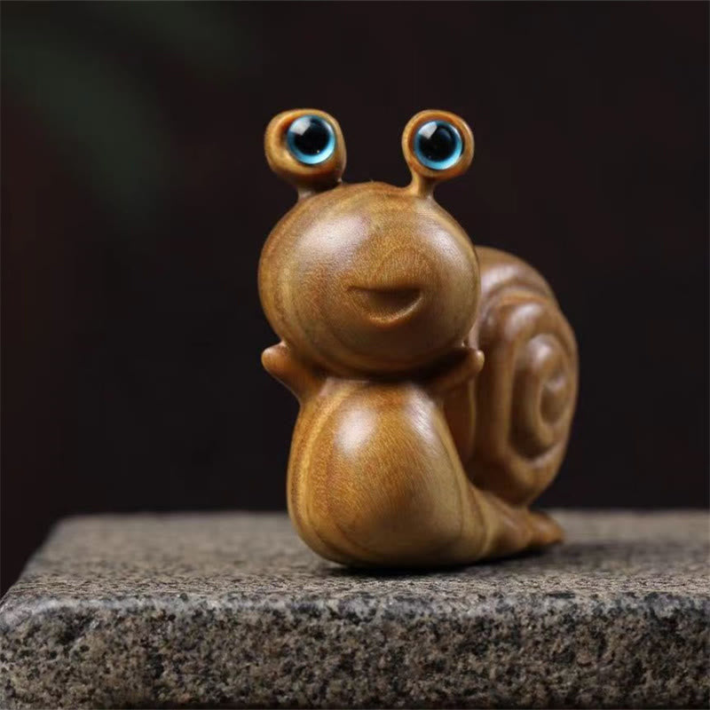Mini Green Sandalwood Snail Zen Decor for Positive Energy