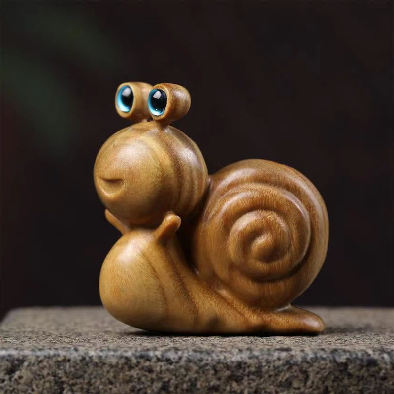 Mini Green Sandalwood Snail Zen Decor for Positive Energy
