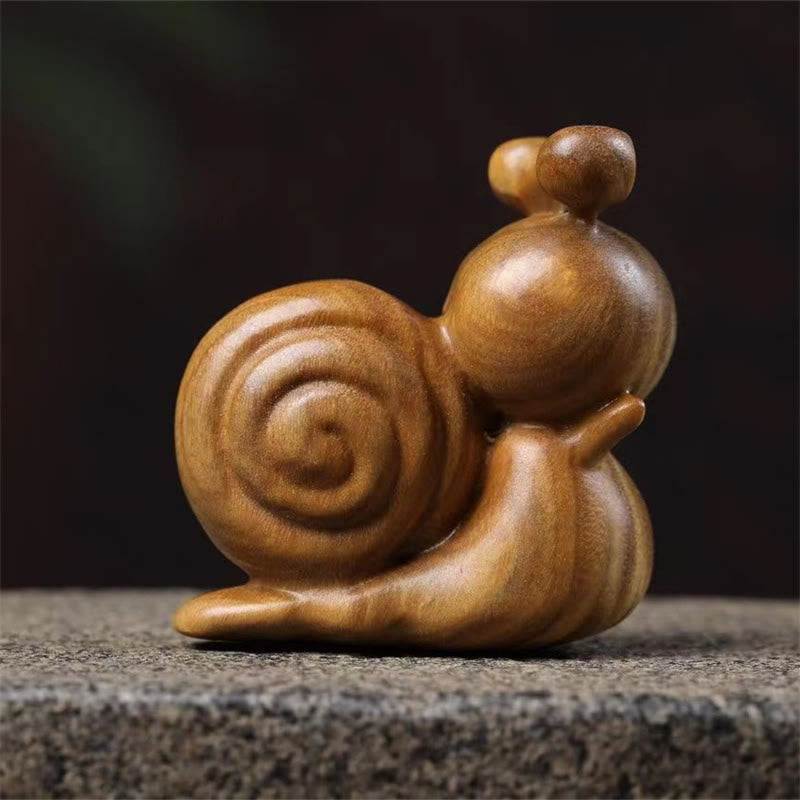 Mini Green Sandalwood Snail Zen Decor for Positive Energy