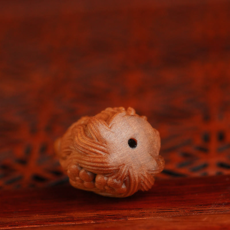 Mini Nine-Tailed Fox Sandalwood Zen Decor Charm 0.8in